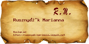 Rusznyák Marianna névjegykártya